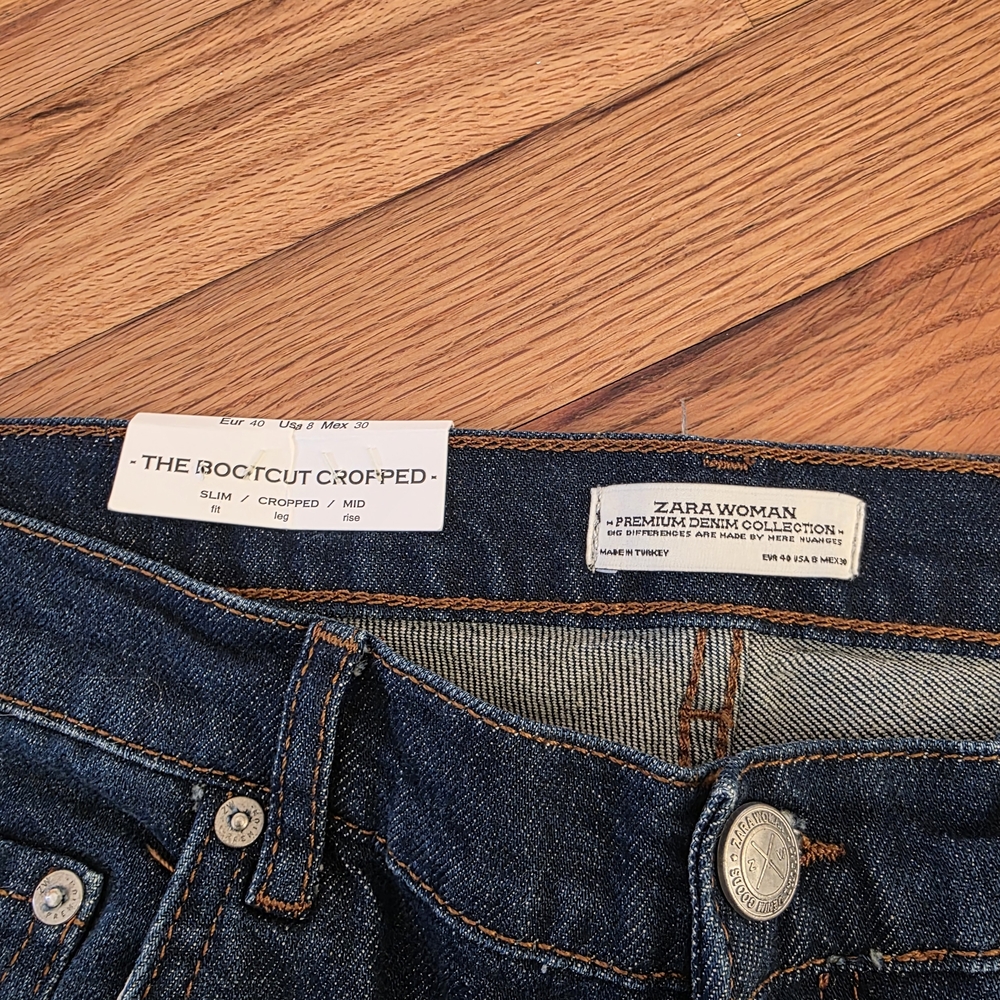 Zara Men's Dark Blue Bootcut Jeans